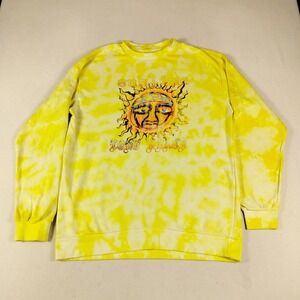 Sublime Sweatshirt Mens XL Yellow Tie Dye Crewneck Long Beach Sun Band Graphic